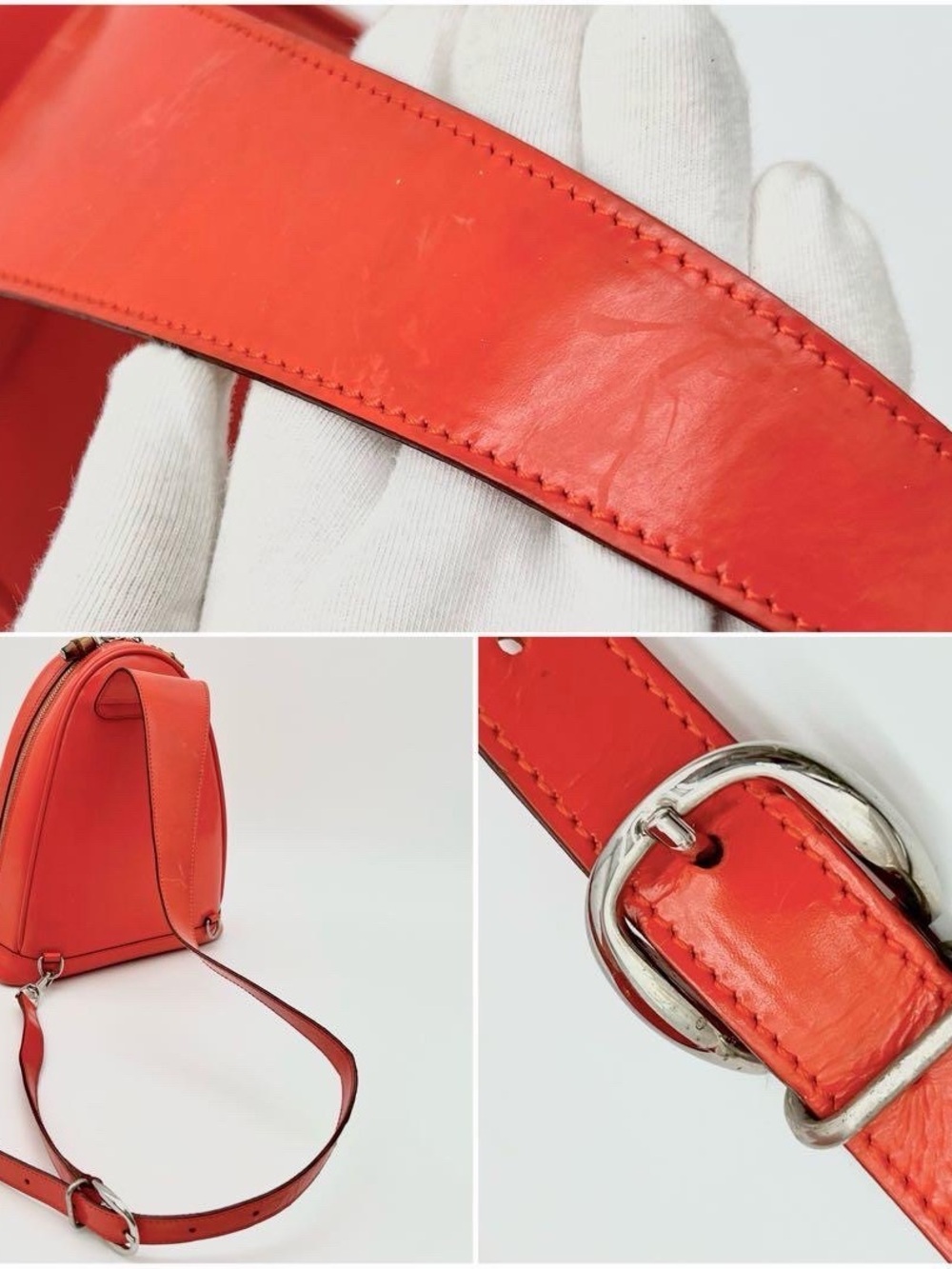 GUCCI Vintage Red Patent Leather Mini Bamboo Backpack | Made in Italy - Picture 9 of 11